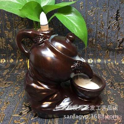 三發(fā)工藝黑檀木質(zhì)茶壺倒流香爐 廠家直銷(xiāo)的禪意之選